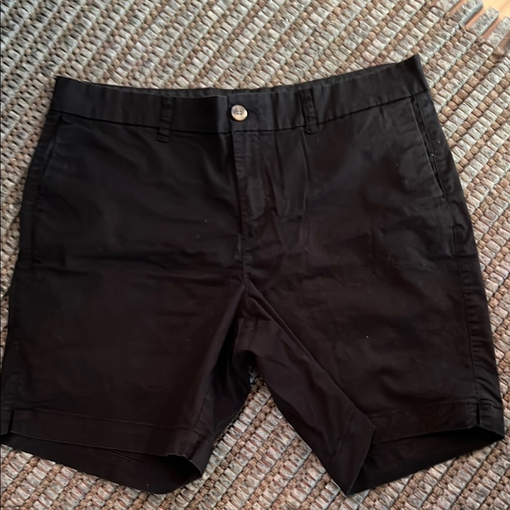 Old Navy Black Flat Front Shorts Casual Cotton Blend